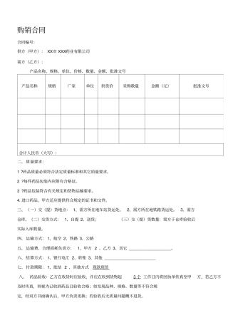 医药公司购销合同样本