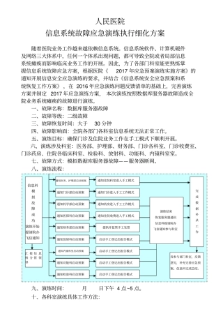 医院信息系统应急演练方案