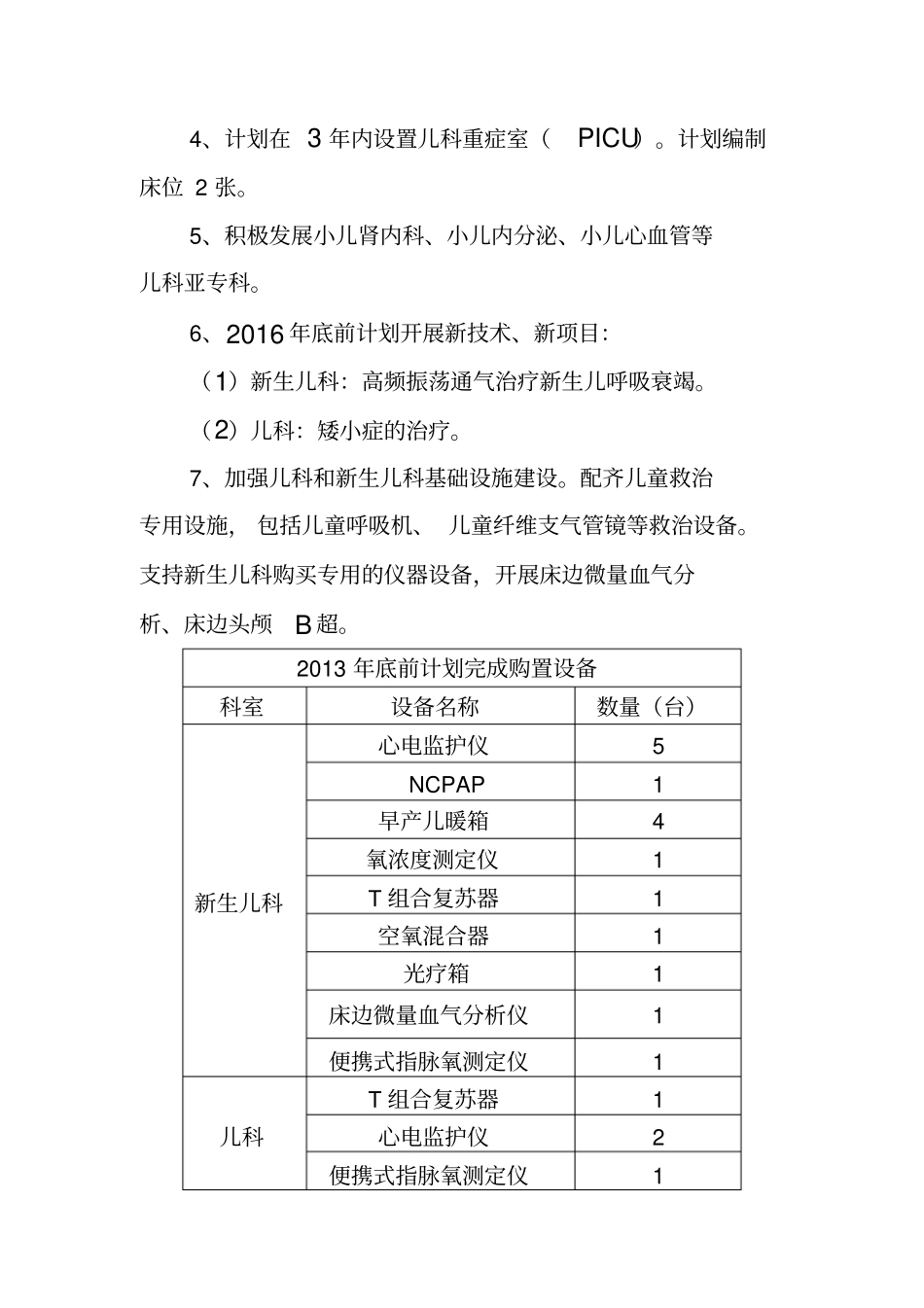 医院儿科和新生儿科发展计划_第2页