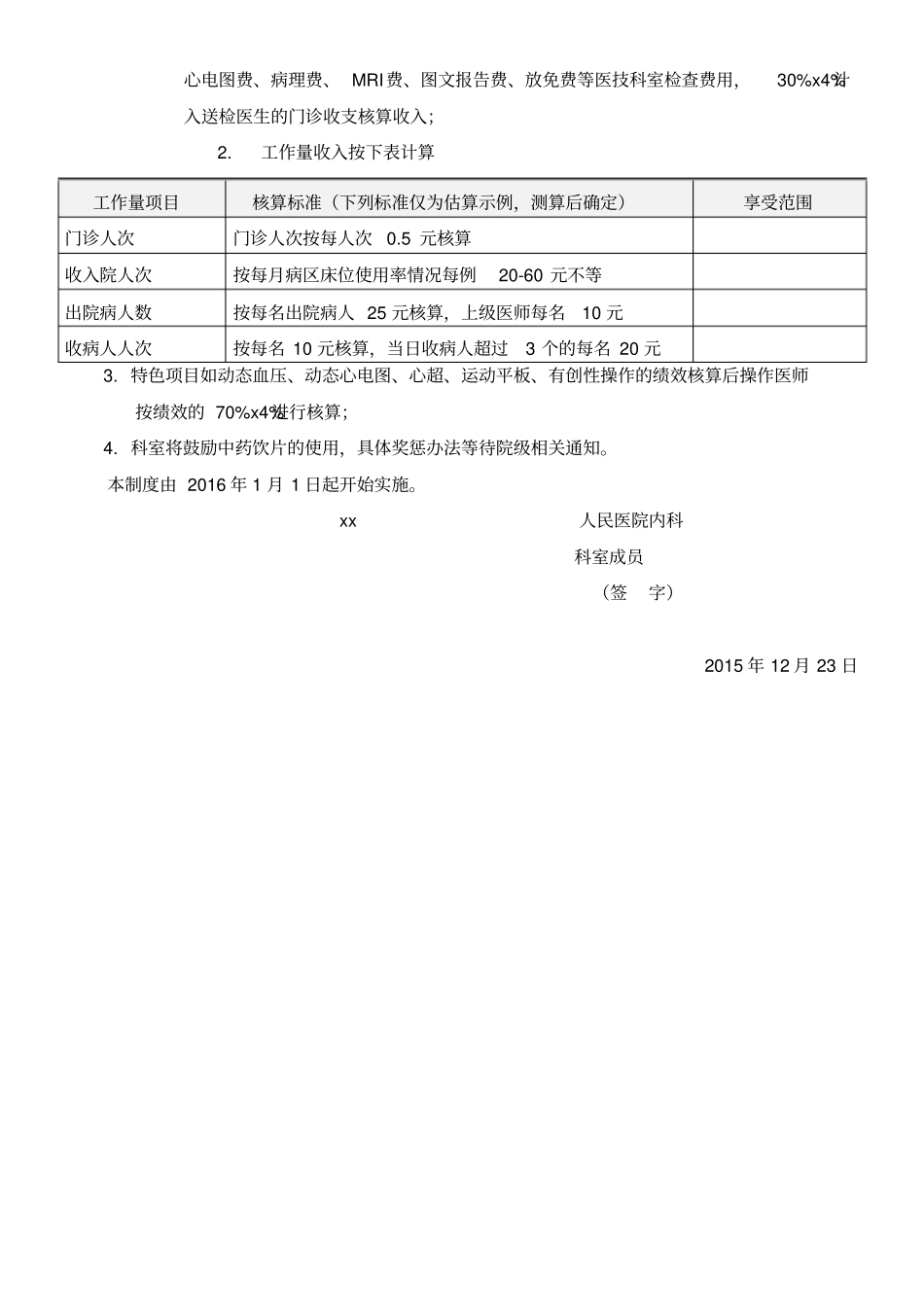 医院内科科室二次绩效分配考核方案_第3页