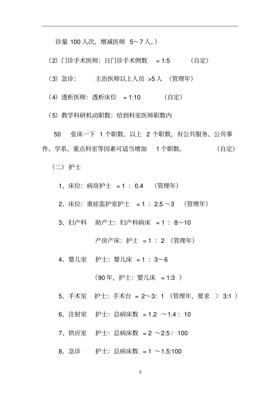 医院岗位设置及人员编制标准汇总_第3页