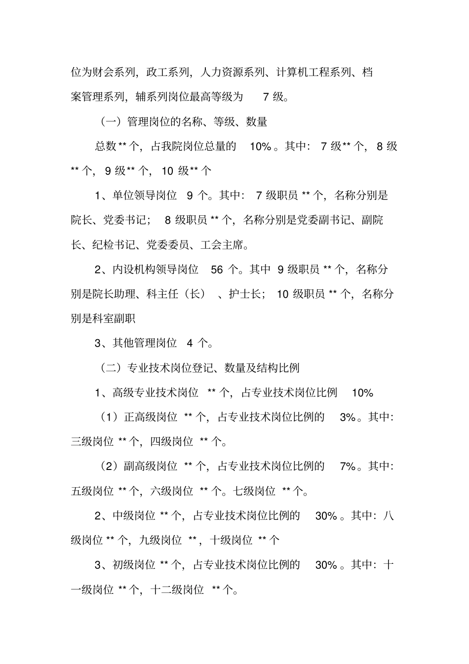 医院岗位设置实施方案_第2页