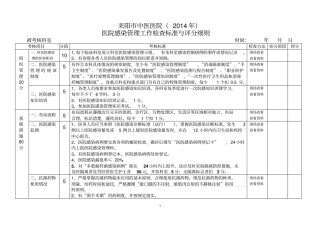 医院感染管理工作检查标准和评分细则