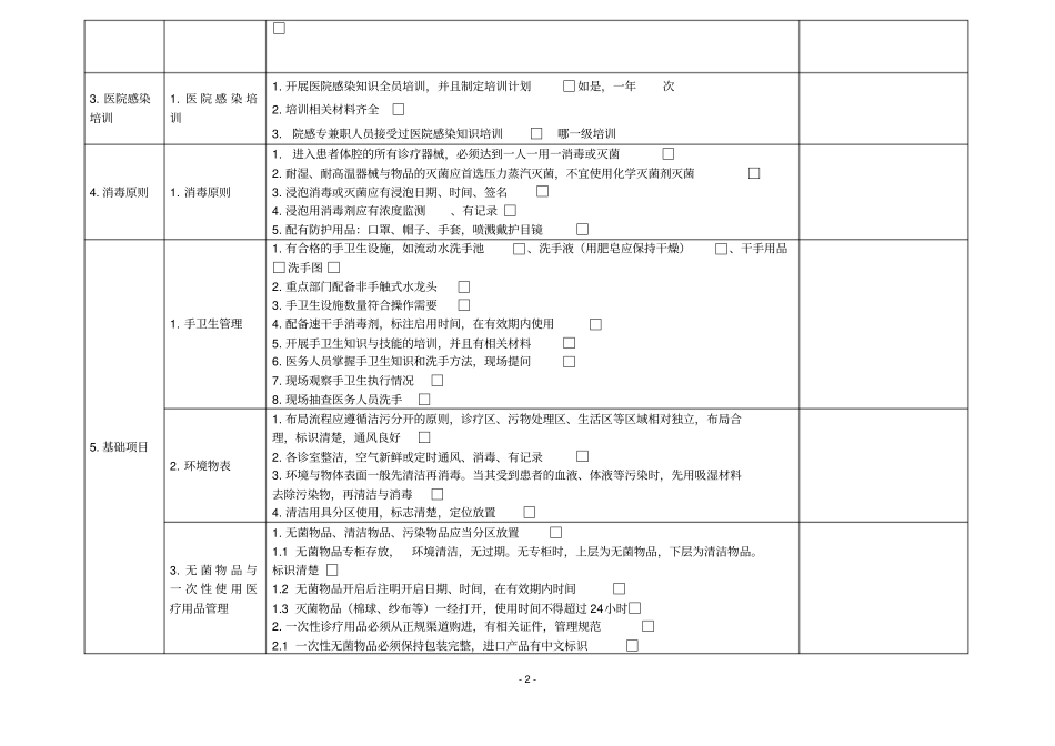 医院感染管理督导表_第2页