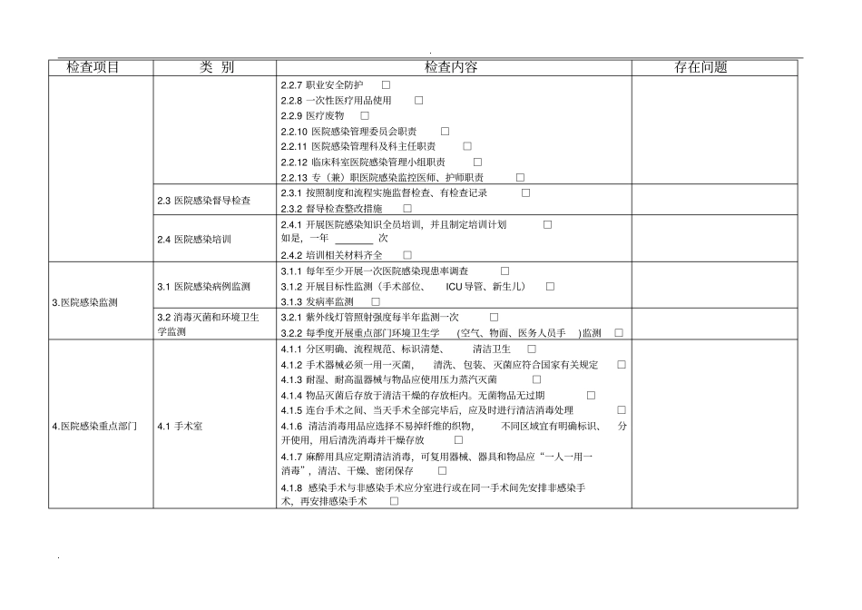 医院感染自查表_第2页
