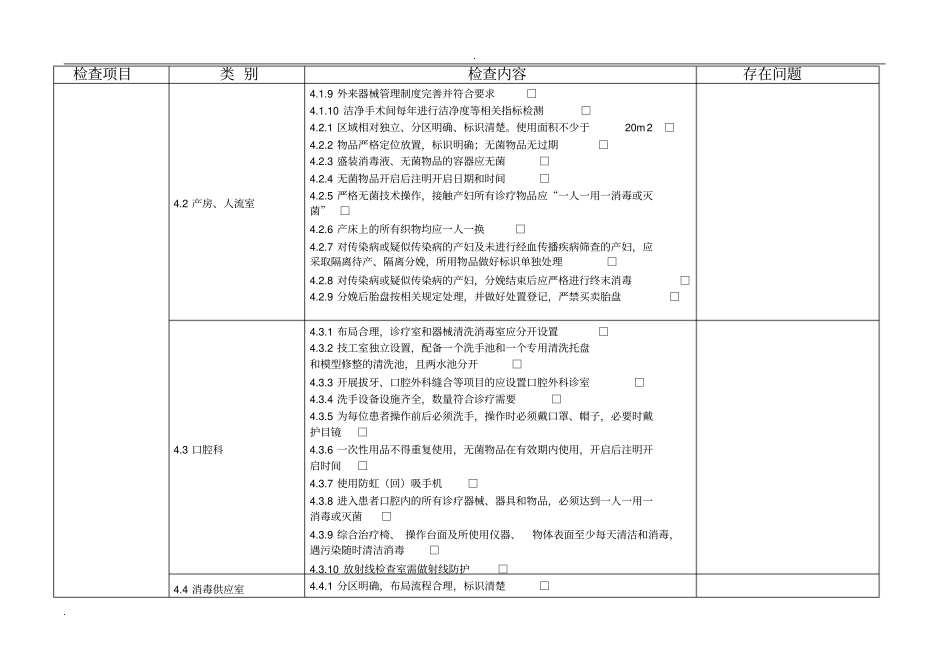 医院感染自查表_第3页