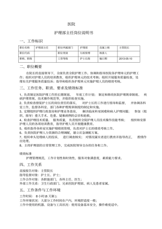 医院护理部主任岗位说明书34