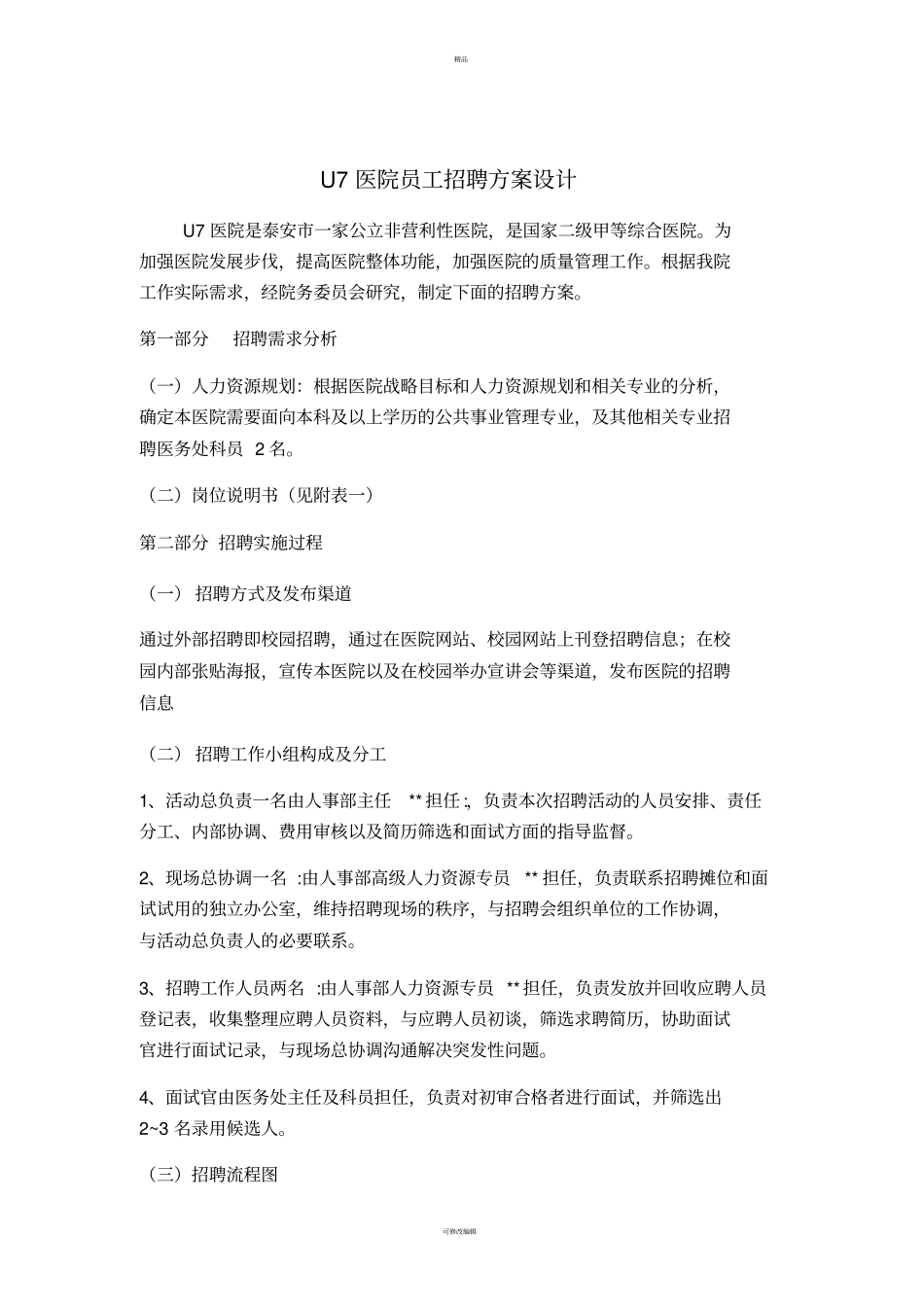 医院招聘计划方案模板_第3页