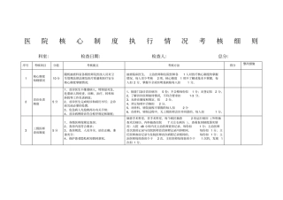 医院核心制度执行情况考核细则