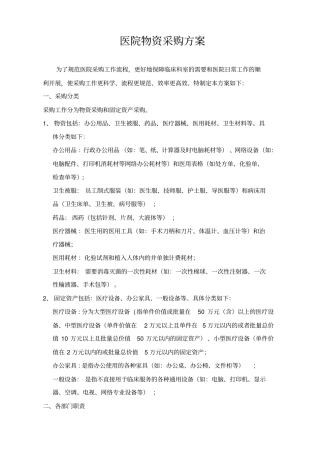 医院物资采购方案含附表