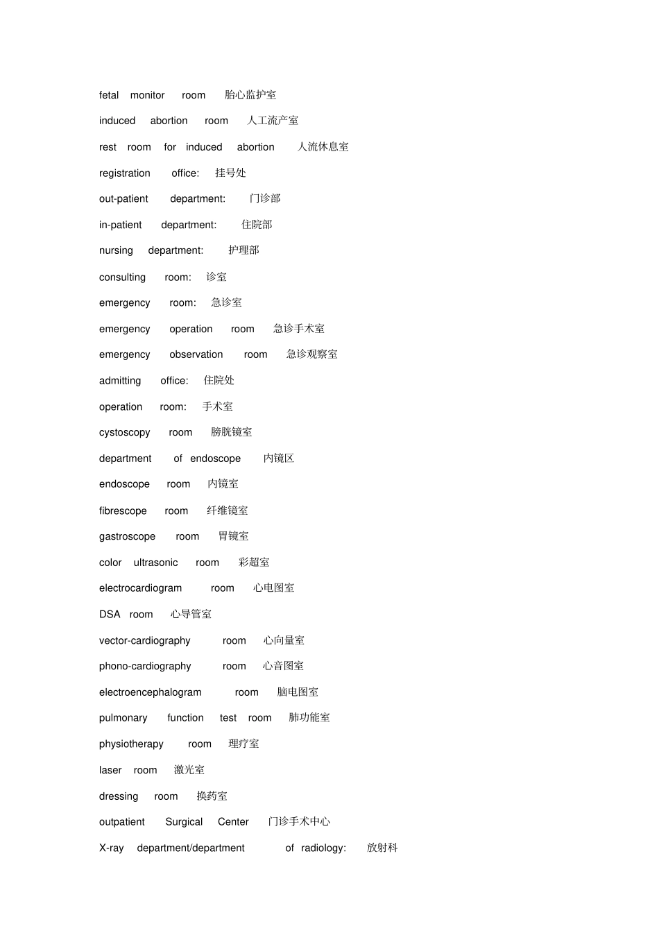 医院科室及眼科类的相关翻译_第3页