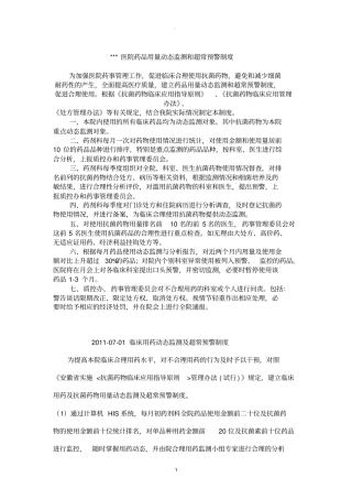 医院药品用量动态监测和超常预警制度