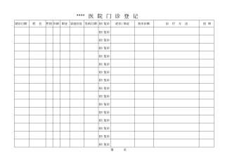 医院门诊登记本
