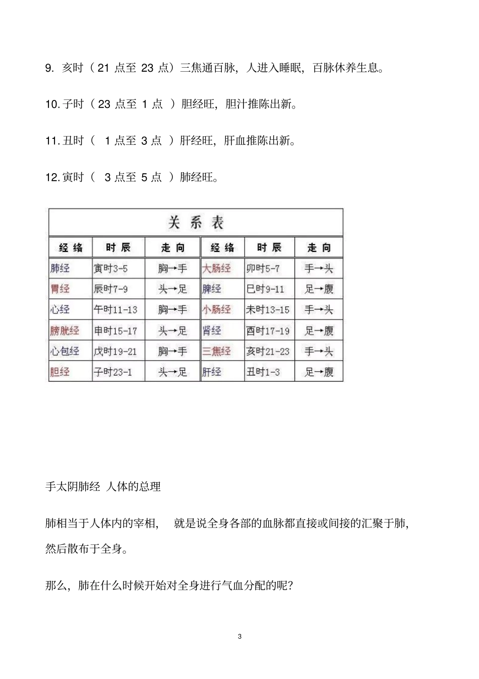 十二经络的走向、分布及作用和经络养生分析_第3页