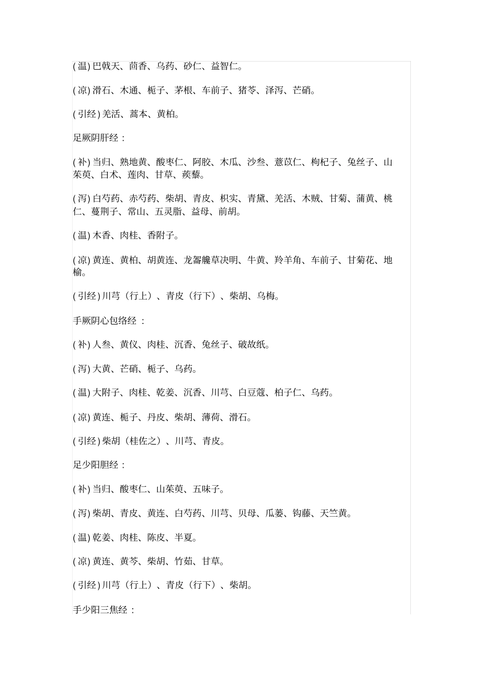 十二经用药歌诀中药常用汇总_第3页