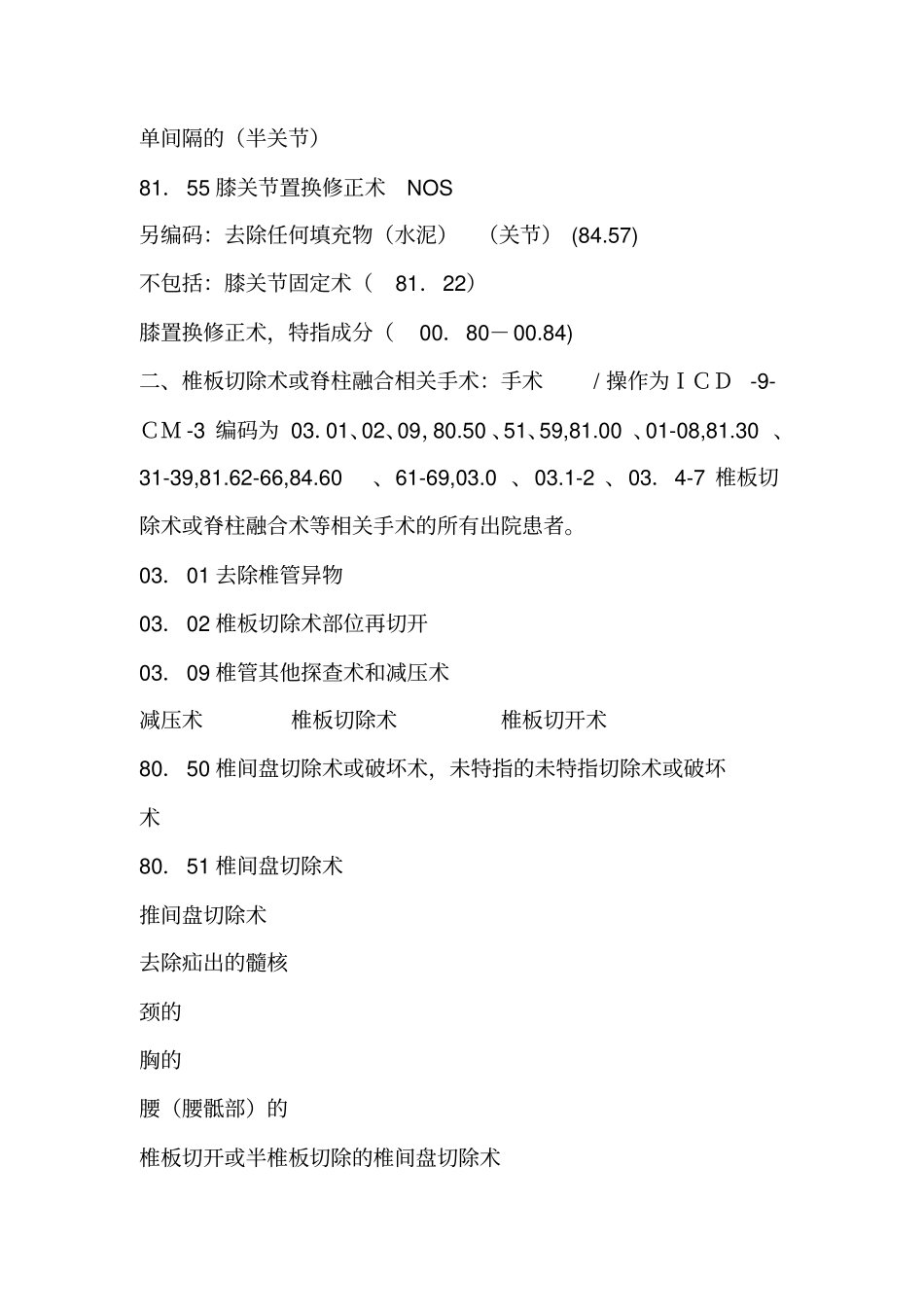 十八种重点手术ICD-9-CM-3编码内容_第2页