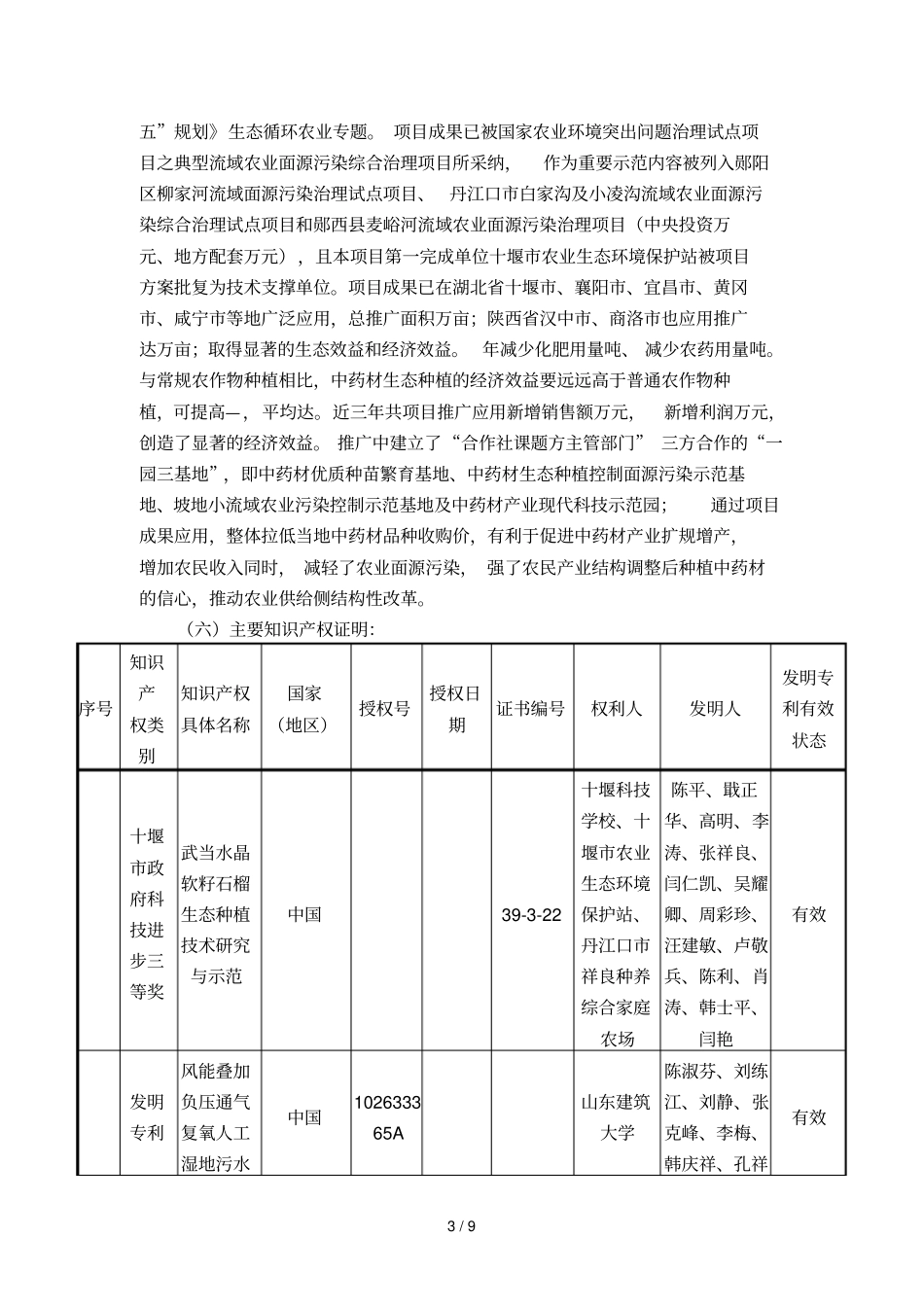十堰农业生态环境保护站申报2018年湖北科学技术奖项_第3页