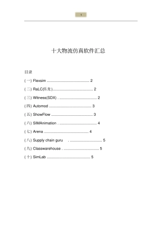 十大物流仿真软件汇总