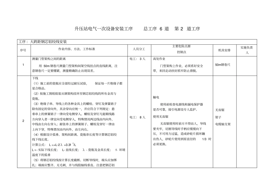 升压站电气一次设备安装作业卡_第3页