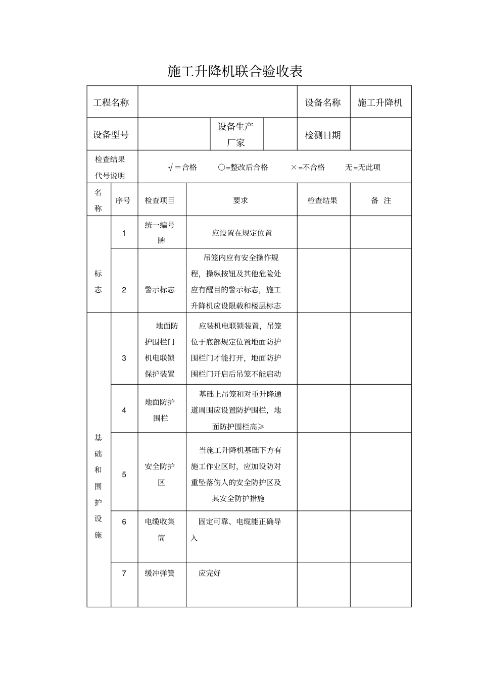 升降机联合验收表_第1页
