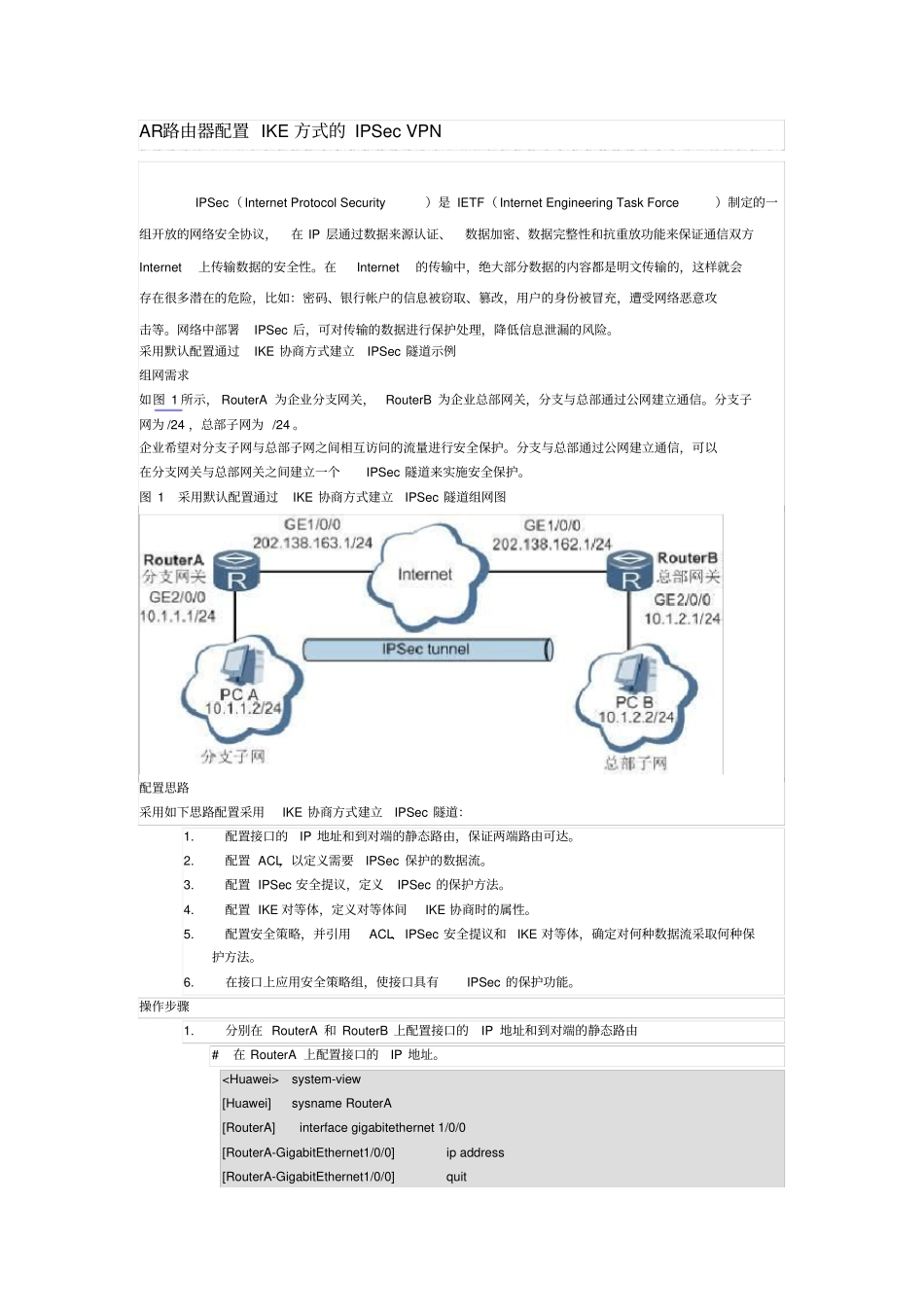华为ipsec-vpn-配置_第1页