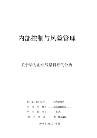 华为公司战略目标分析