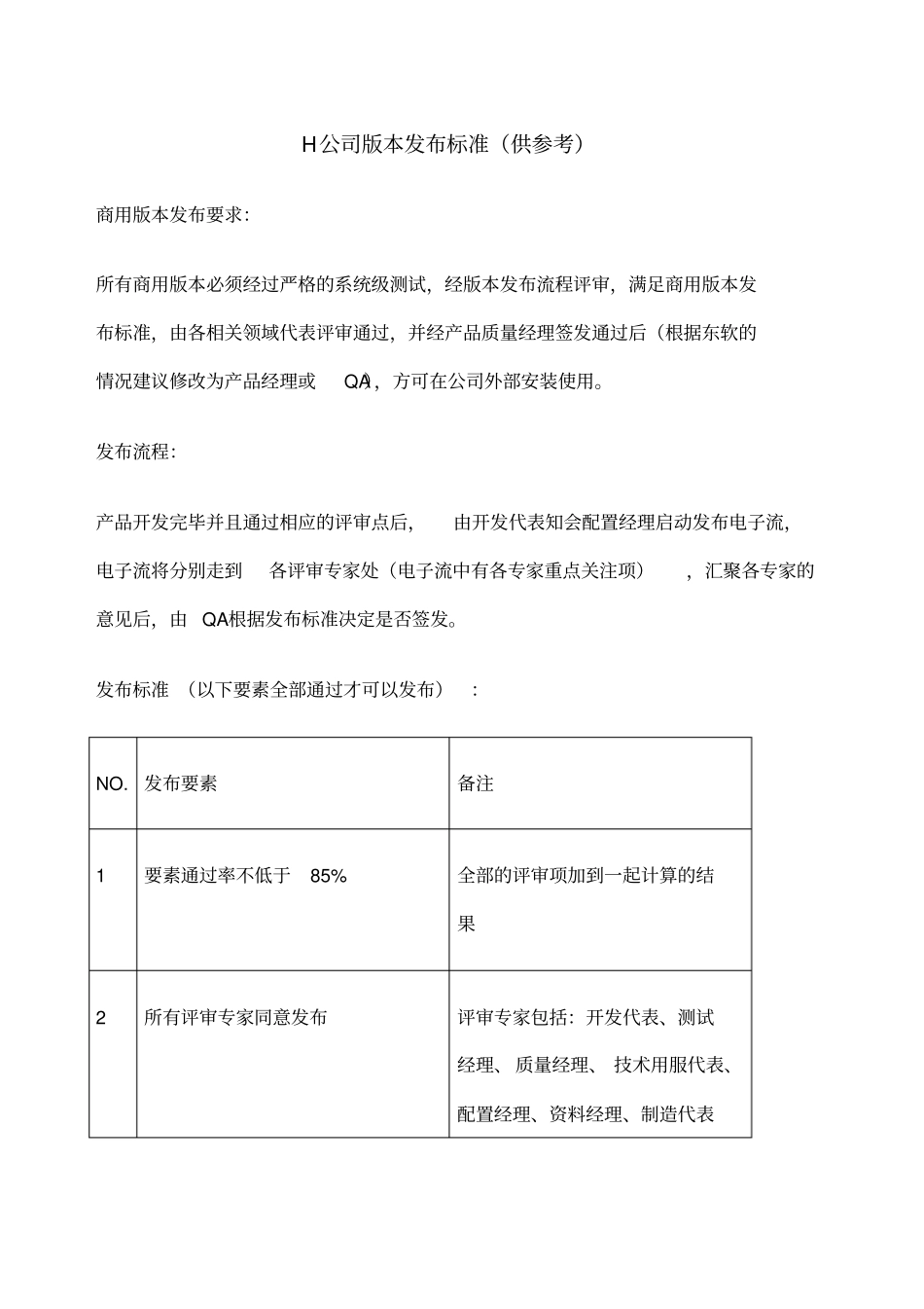 华为公司版本发布标准供参考_第1页