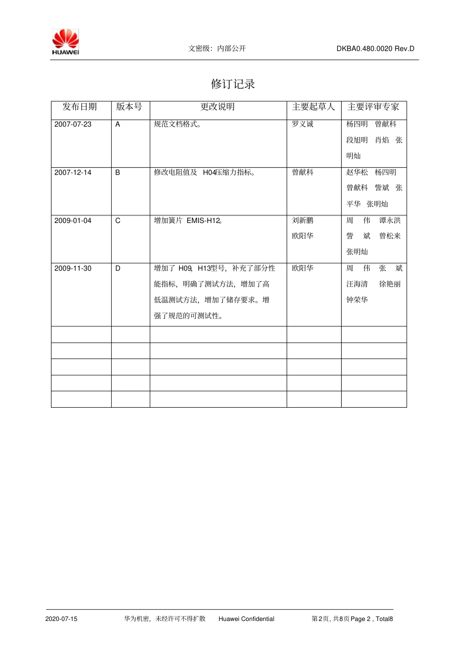 华为屏蔽簧片技术要求DKBAD_第2页