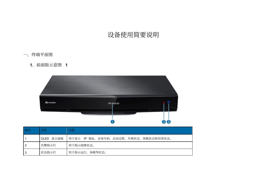 华为视频终端操作说明_第1页