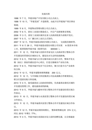 华夏幸福复习进程