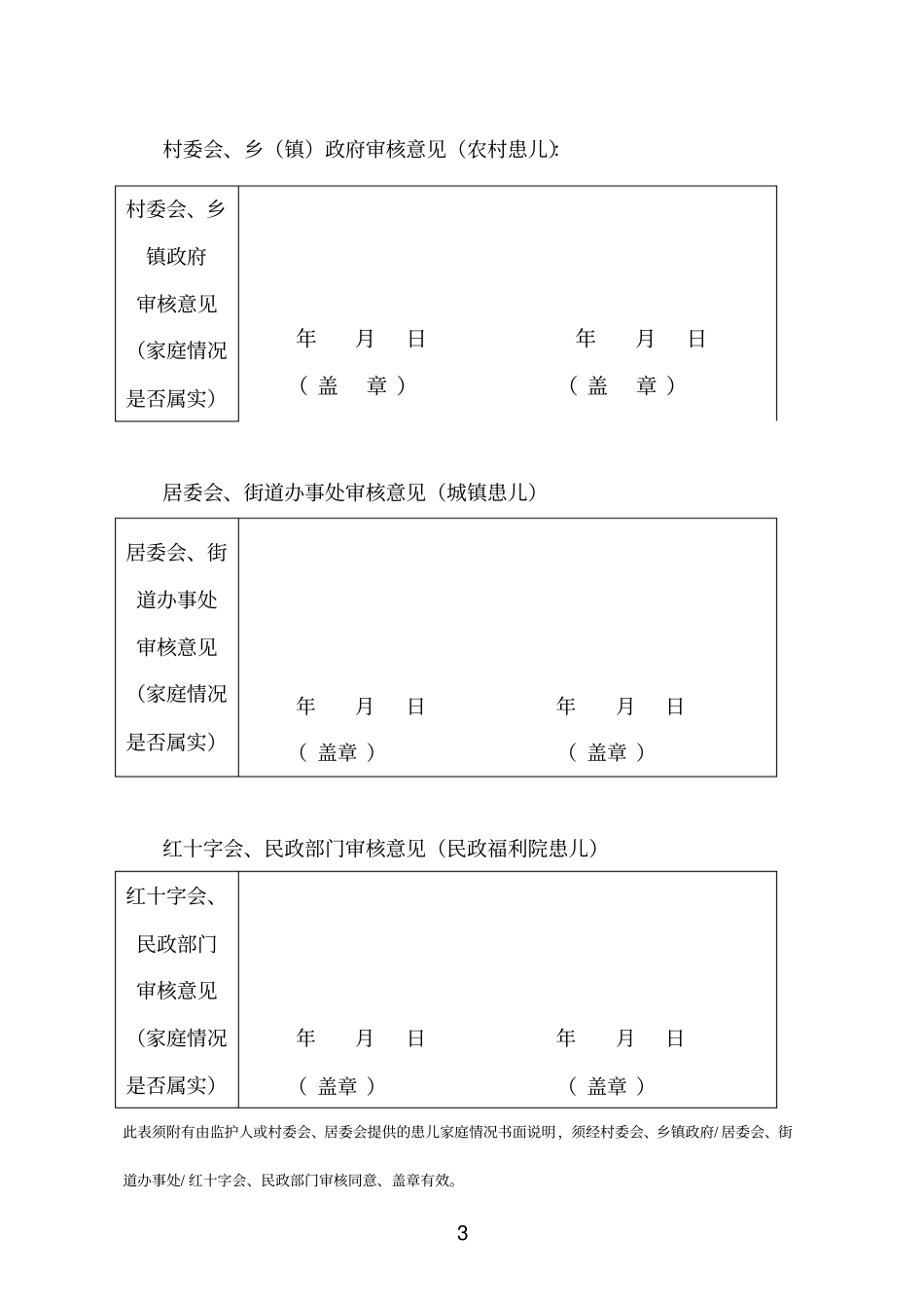 华夏慈善基金会孤贫先心病患儿手术治疗项目资助申请书汇编_第3页