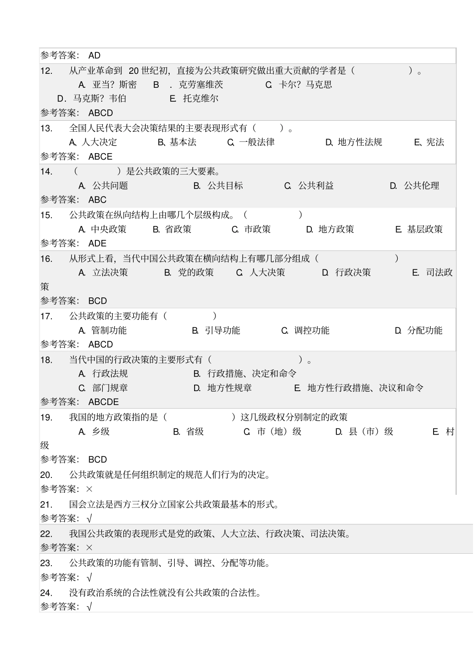 华工公共政策随堂练习参考答案_第2页