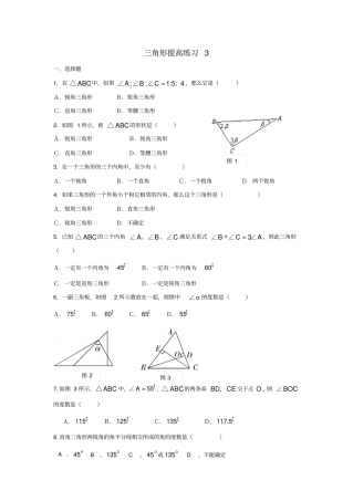华师版七下三角形综合培优试题