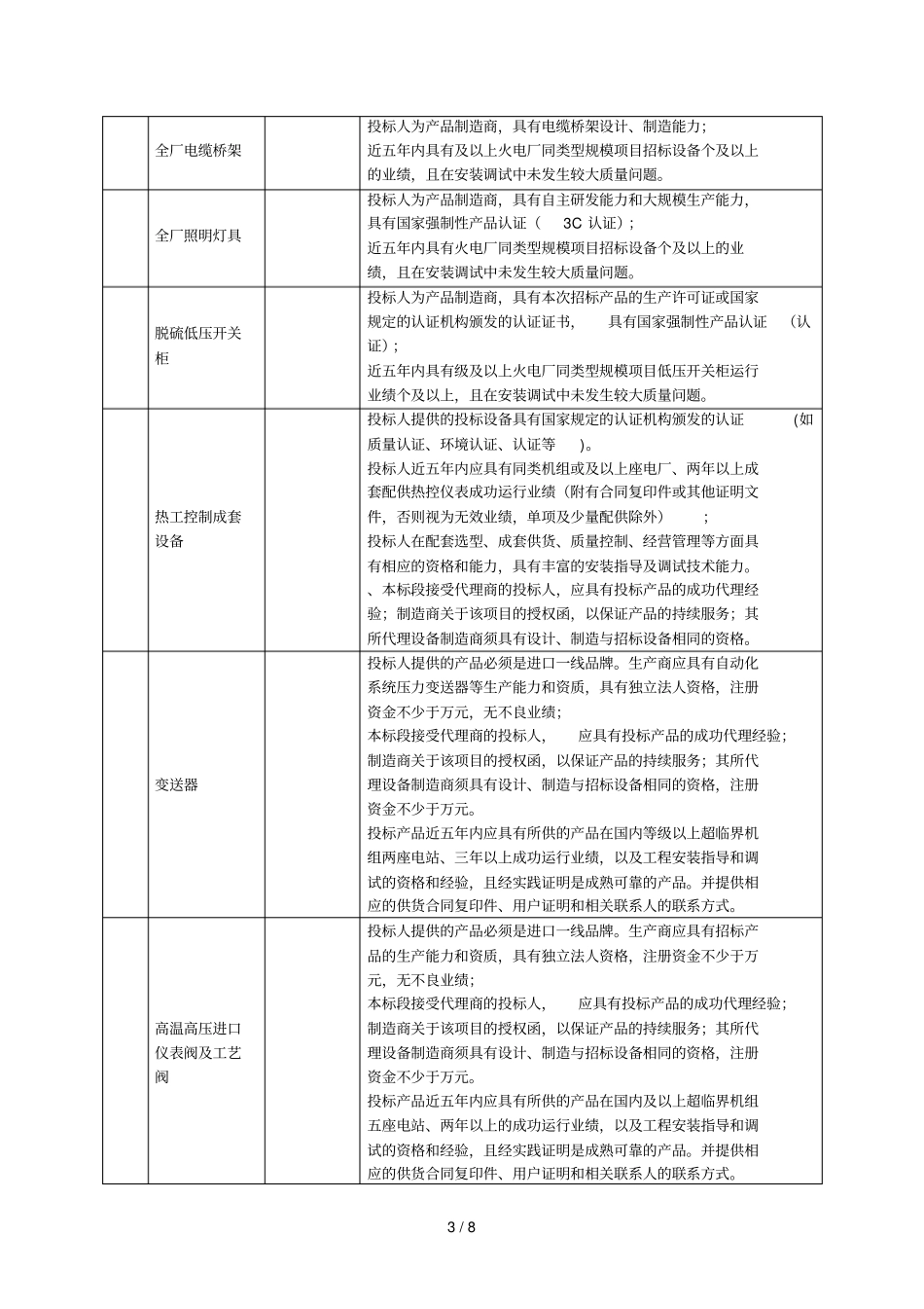 华电一期2300mw级热电机组工程第五批辅机设备招标_第3页