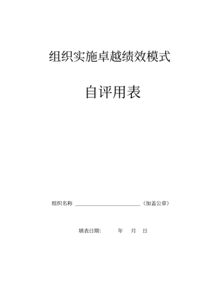 卓越绩效模式自评用表13