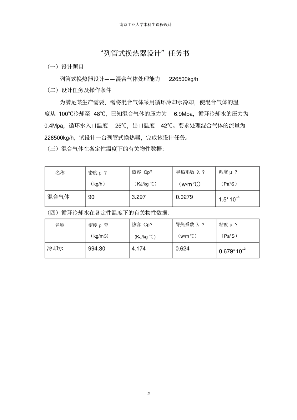 南京工业大学列管式换热器材料工程原理课程设计资料_第2页