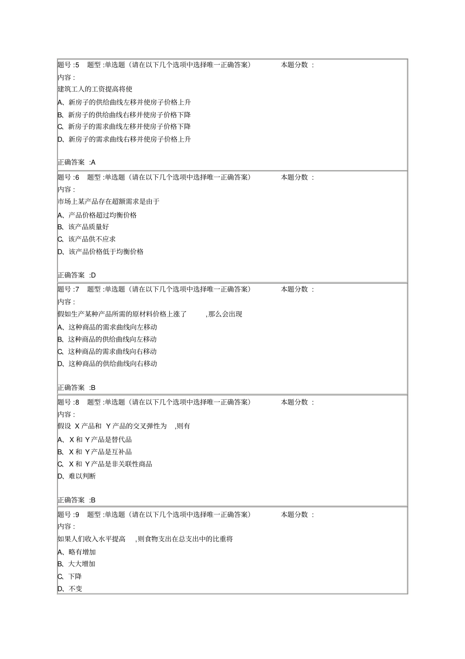 南大网校微观经济学第1次作业答案100分_第2页