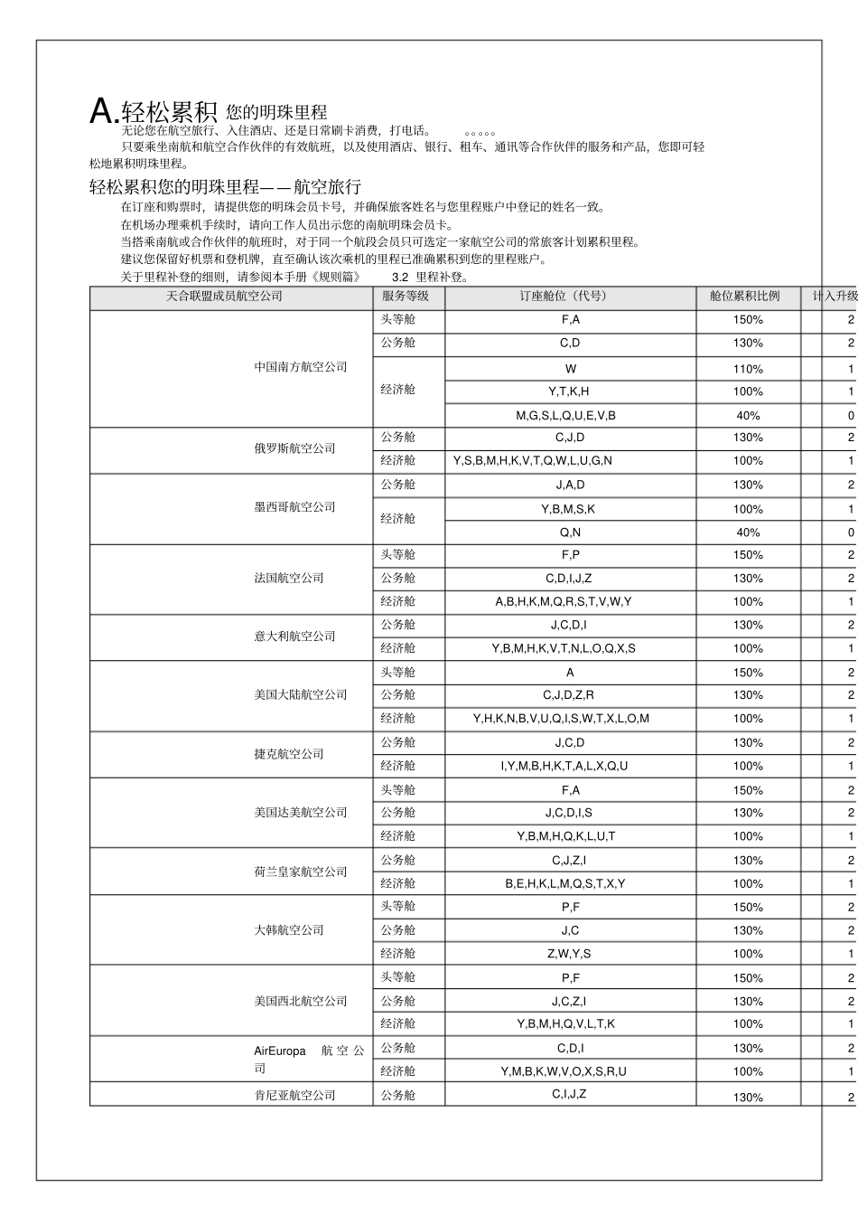 南方航空公司明珠会员手册_第3页
