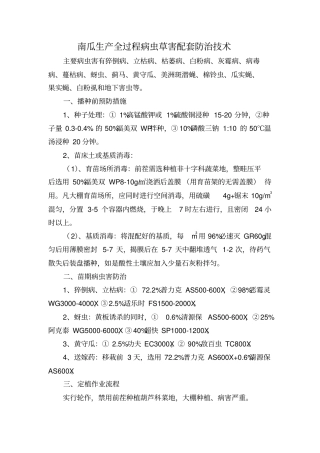 南瓜生产全过程病虫草配套防治技术汇编
