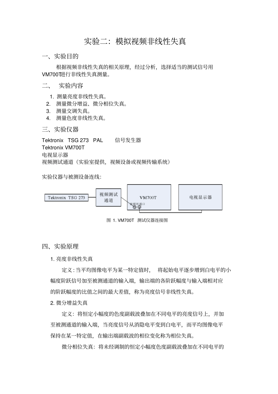 南邮广播电视工程广测试验二-非线性失真资料_第2页