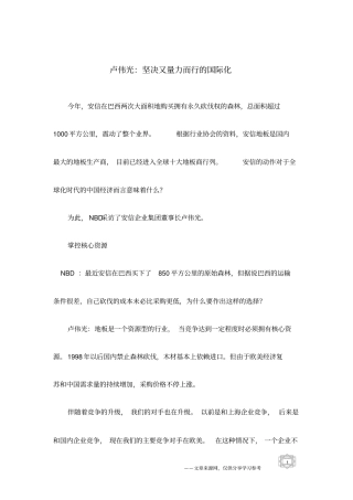 卢伟光：坚决又量力而行的国际化