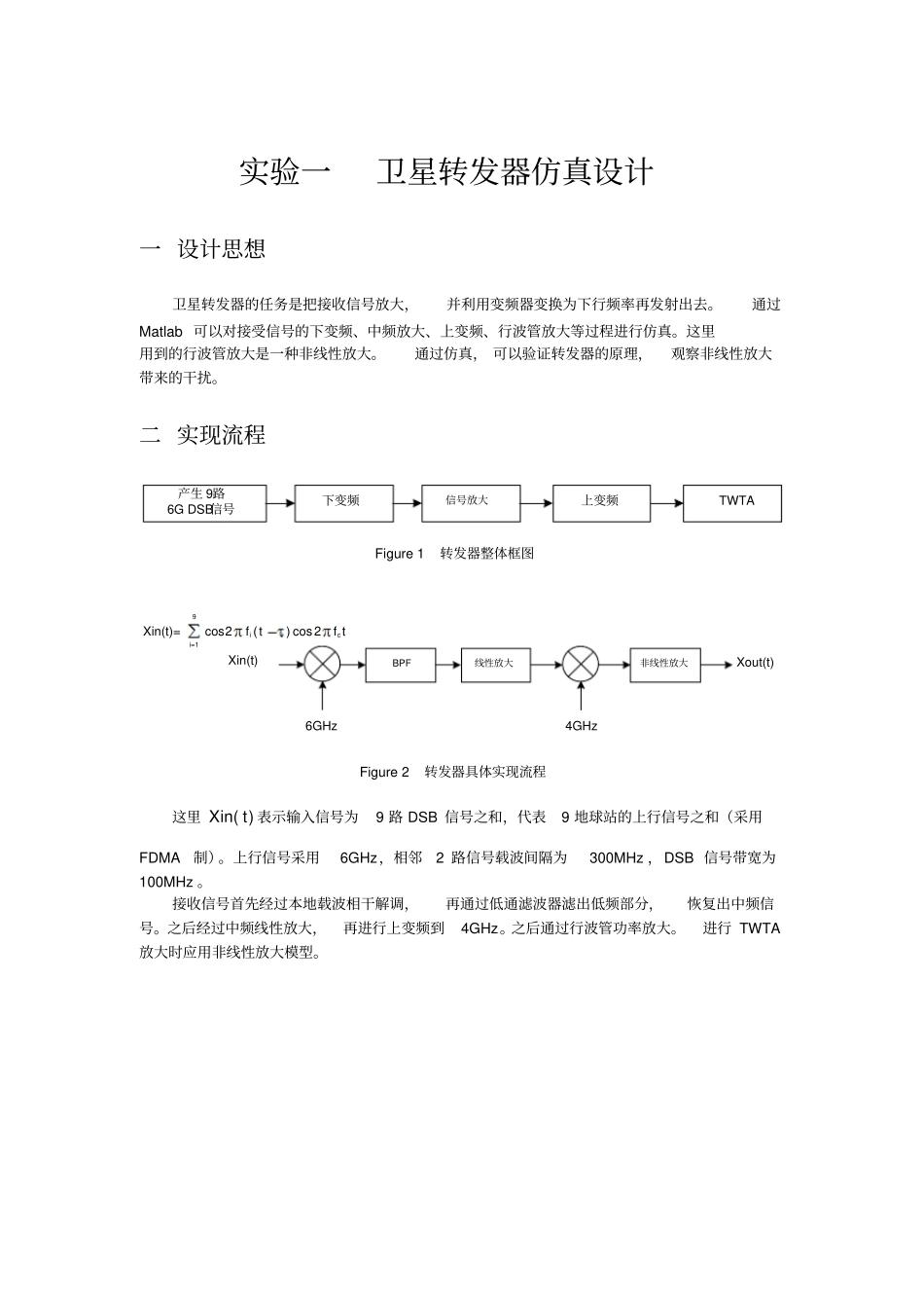 卫星转发器设计汇总_第1页