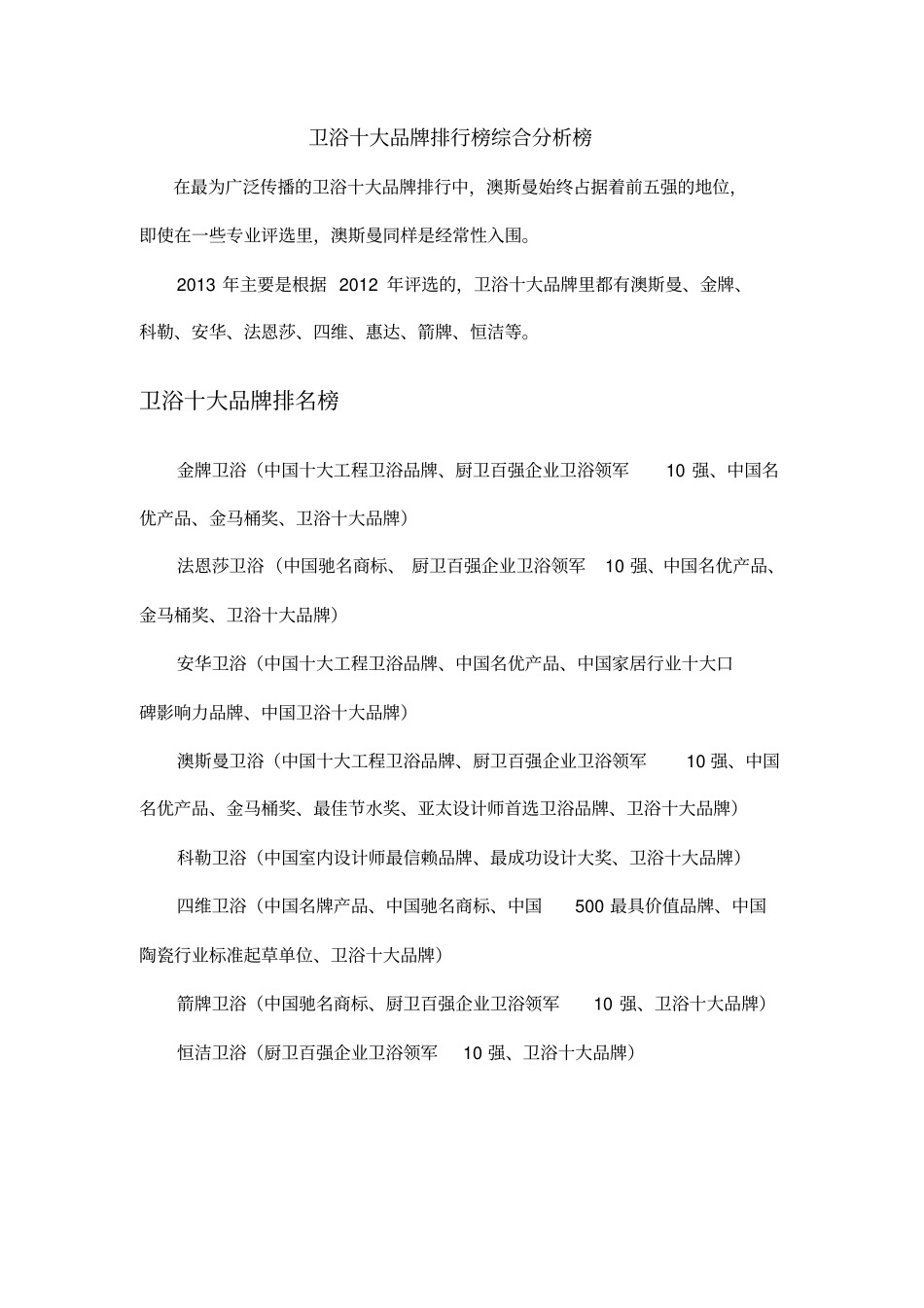 卫浴十大品牌排行榜综合分析榜_第2页