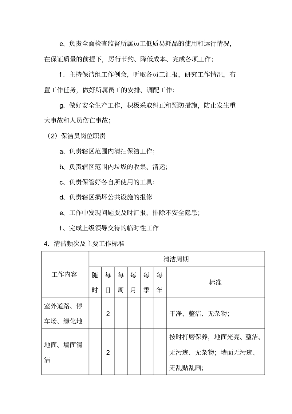 卫生保洁日常工作计划_第2页