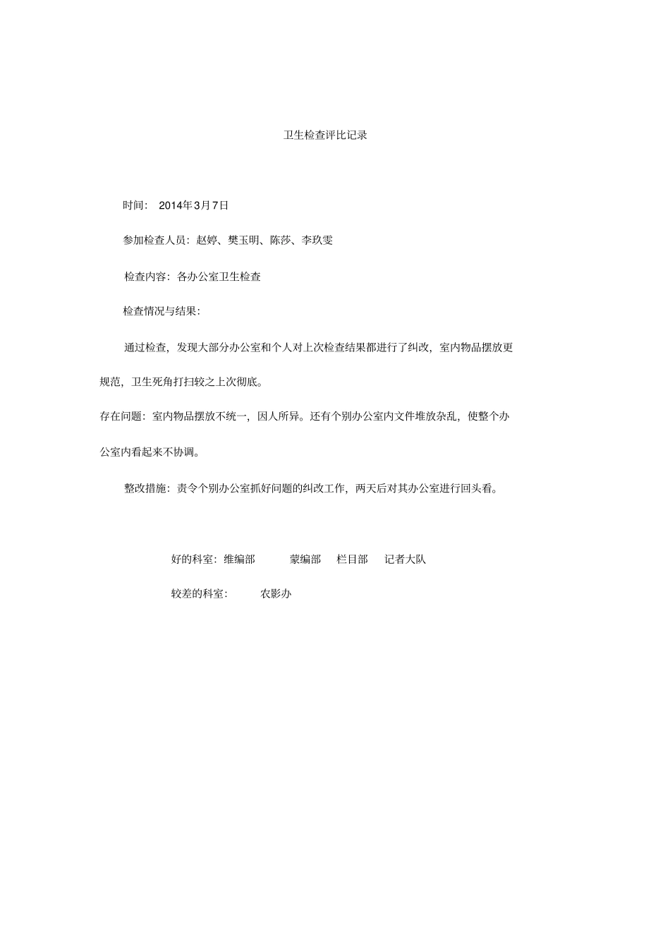 卫生检查评比记录讲解_第3页