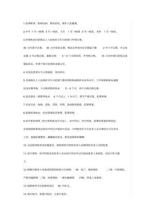 卫生法律法规知识点