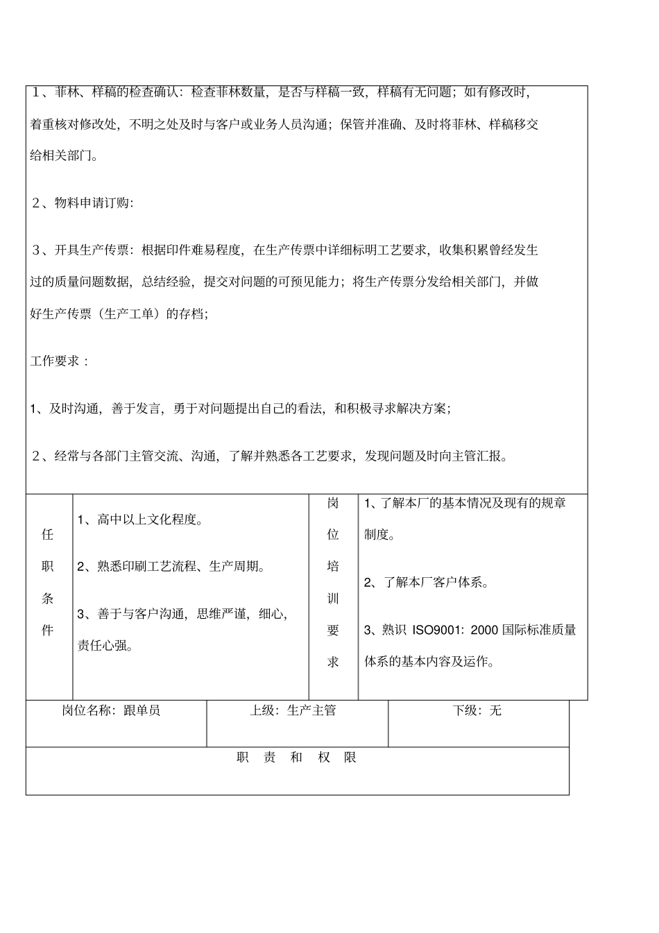 印刷厂岗位职务说明书_第2页