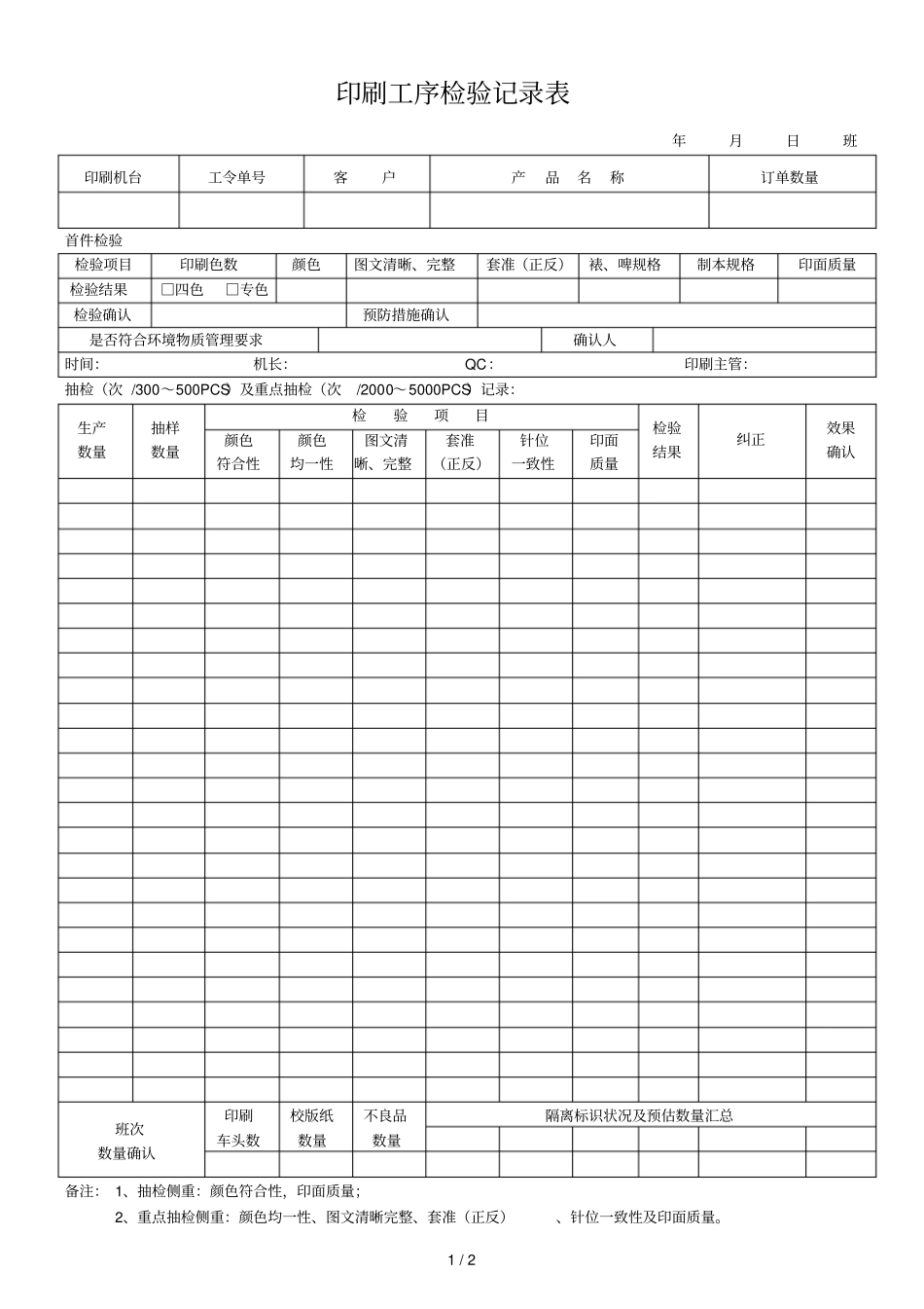 印刷工序检验记录表_第1页