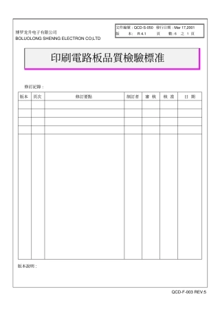 印刷电路板品质检验标准规范