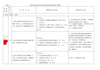 危险化学品从业单位安全标准化标准及考核评分细则